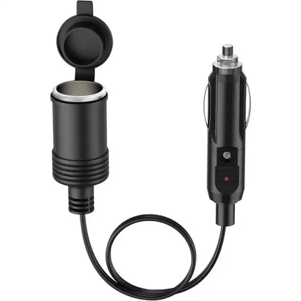 18英寸点烟器延长线，带1:1公母插座适配器12V 24v电源充电器交流端型 - 图片 2
