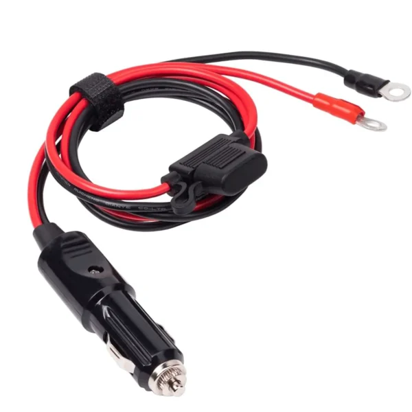 重型12AWG 30A公对公香烟插头点烟器适配器充电器线，带发光二极管灯 (3英尺) - 图片 2