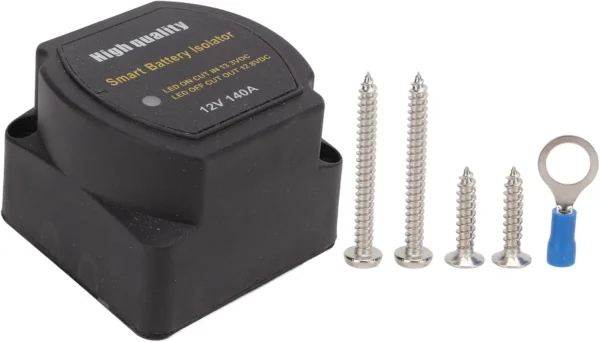 12V 140A智能电池隔离器红色发光二极管指示灯感应继电器VSR汽车全地形车UTV船卡车双电池隔离器 - 图片 3