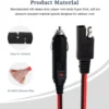 SAE至汽车公点烟器延长线12V-24V重型软线15A保险丝汽车电池充电器引线带发光二极管灯5英尺 - 图片 3