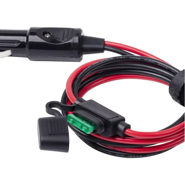 重型12AWG 30A公对公香烟插头点烟器适配器充电器线，带发光二极管灯 (3英尺) - 图片 4