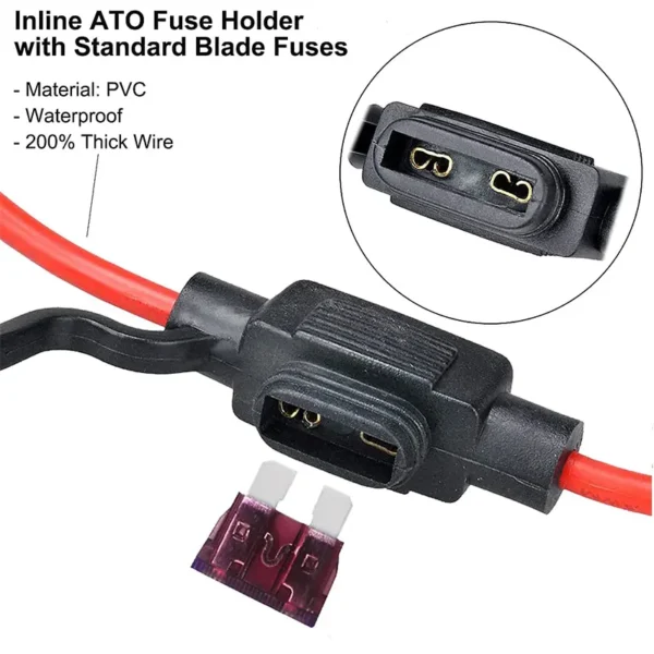 汽车12 AWG直列保险丝座ATC/ATO标准汽车保险丝组件船用12v保险丝座 - 图片 4