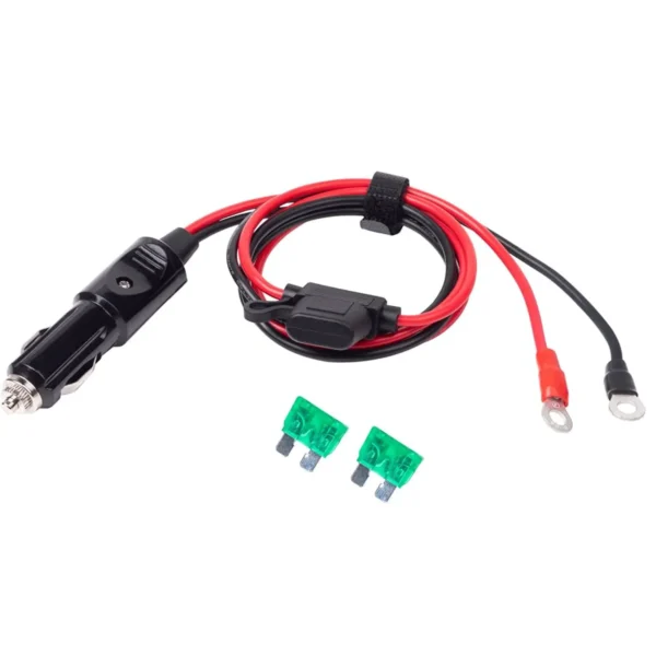重型12AWG 30A公对公香烟插头点烟器适配器充电器线，带发光二极管灯 (3英尺) - 图片 7