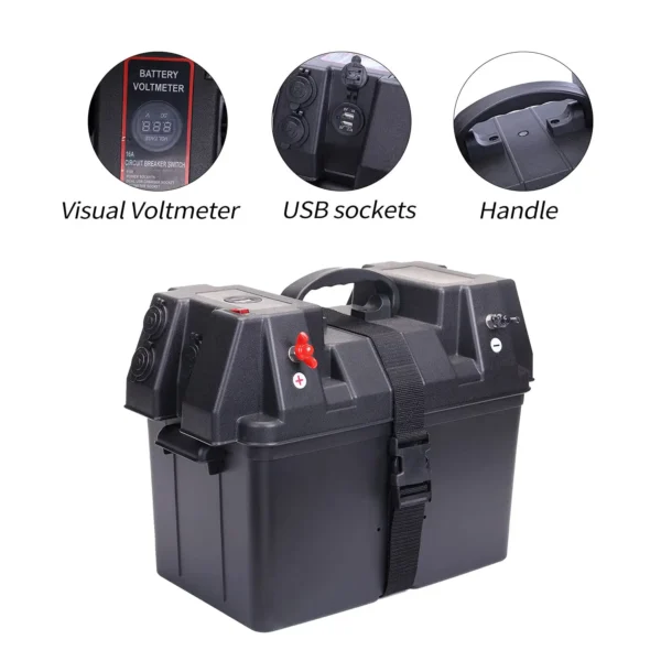 8D dc-dc防水便携式动力电池盒ABS/PC 12V 24v汽车配件野营船用储能空 - 图片 2