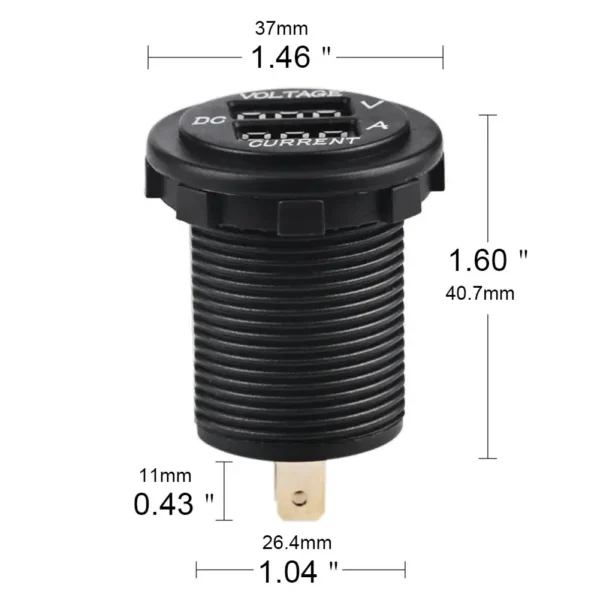 DC 12V 24V 20A数字电压表电流表汽车电压电流表测量LED显示屏汽车船舶房车电动车摩托车通用 - 图片 2