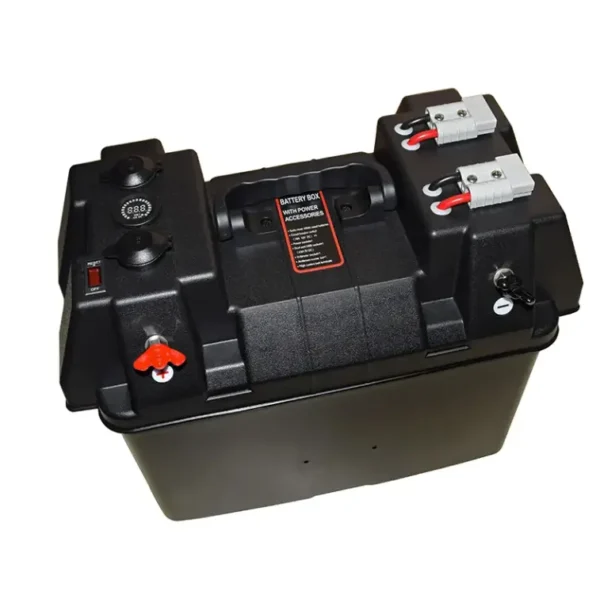 便携式电站4x4 12v重型双电池储物盒，带VSR集成25A DC充电器