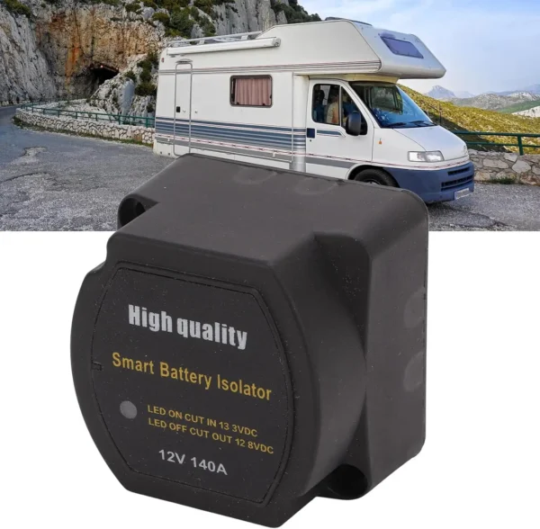 12V 140A智能电池隔离器红色发光二极管指示灯感应继电器VSR汽车全地形车UTV船卡车双电池隔离器