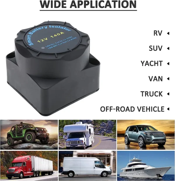 12V 140安培电压敏感继电器接线电缆套件VSR智能电池充电器汽车船双电池隔离器套件 - 图片 4