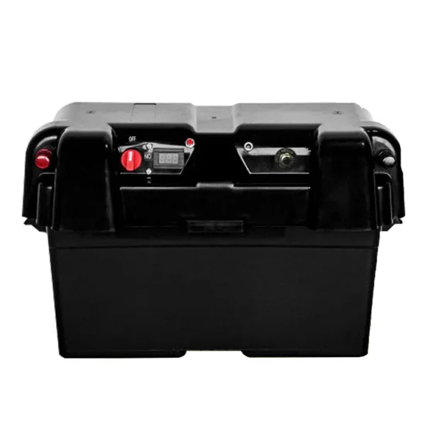 130AH深循环双系统12V USB端口船用储能电池盒，用于野营车野营船电源